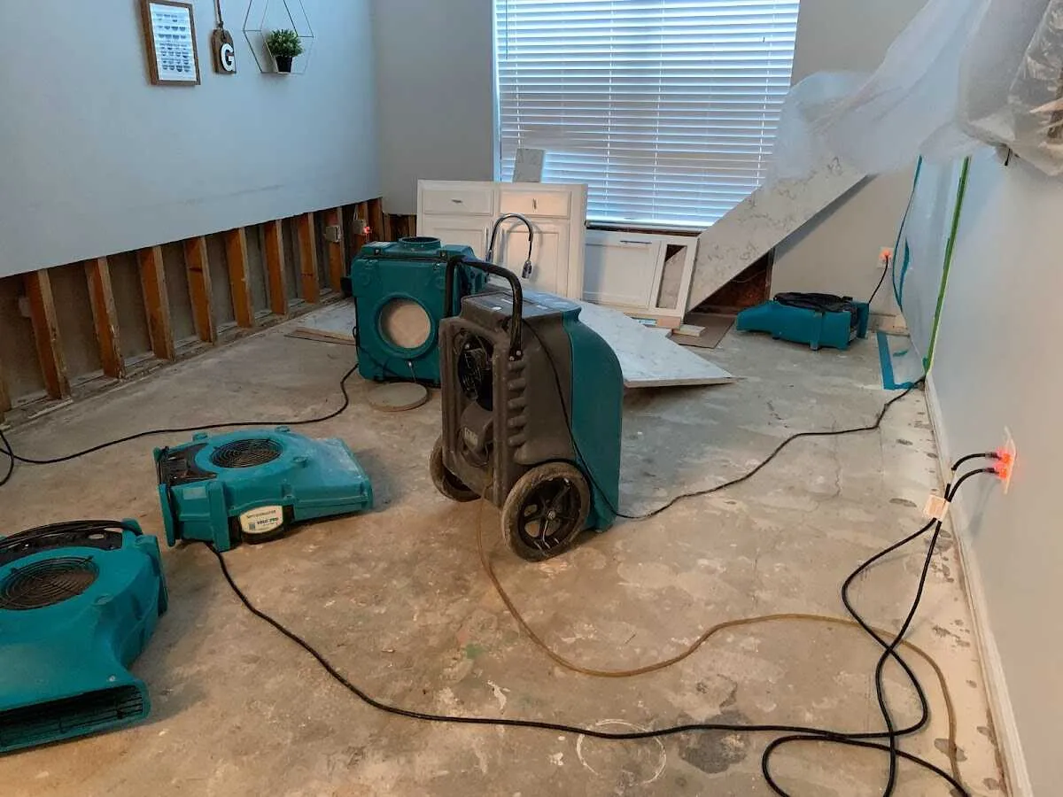 Dehumidifier in flood-cut room for Water Extraction & Removal in Ladera Ranch